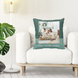 Verde moderno | Foto | Cojín decorativo de regalo<br><div class="desc">Verde moderno | Foto | Regalo familiar</div>