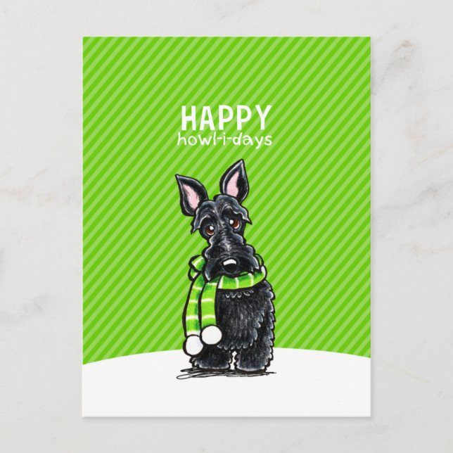 Verde negro del invierno del navidad de la bufanda (Anverso)