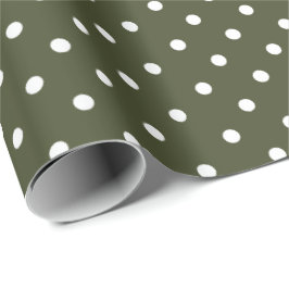 Verde oliva | Papel de ajuste de puntos de polka b