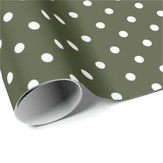 Verde oliva | Papel de ajuste de puntos de polka b
