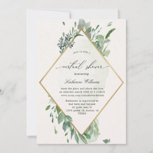 verde oro bebé virtual Invitación a ducha
