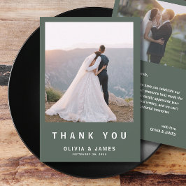 Verde Oscuro | Agradecimiento de Boda Minimalista