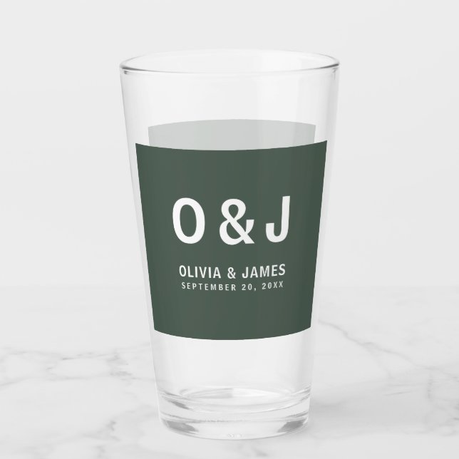 Verde oscuro | Boda Moss Minimalista Modern Scandi (Anverso)