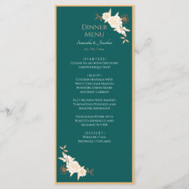 Verde oscuro con menú Boda de Rosas crema