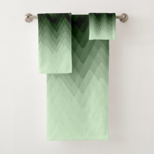 Verde oscuro y zigzag de menta. lanzar almohada