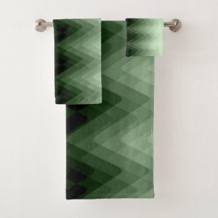 Verde oscuro y zigzag de menta. lanzar almohada