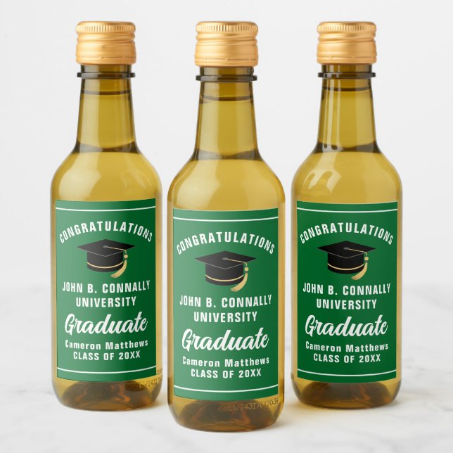 Verde Personalizado Felicitaciones Fiesta de Gradu (Botellas)