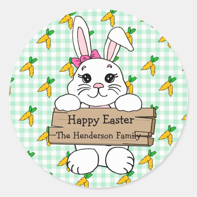 Verde personalizado Feliz Pascua a sus Pegatinas (Anverso)