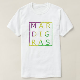 Verde, púrpura y camiseta apenados carnaval del