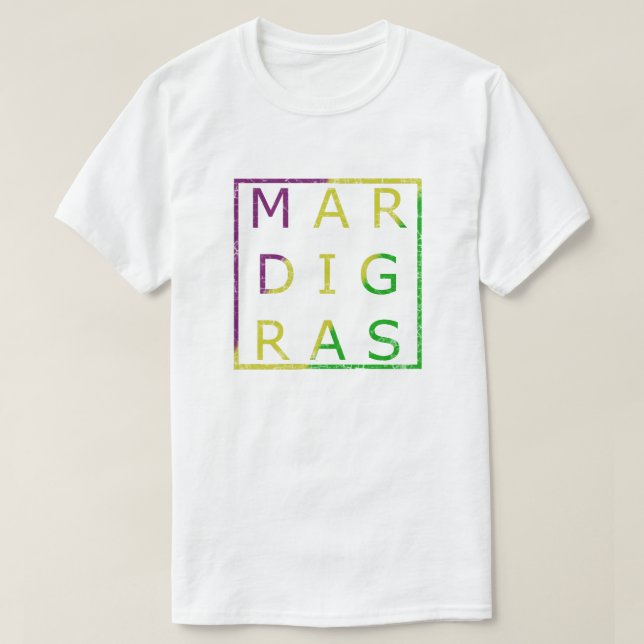 Verde, púrpura y camiseta apenados carnaval del (Diseño del anverso)