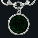 Verde redondo y negro 2 de la pulsera gótica del<br><div class="desc">Nuestros sobres góticos hermosos del boda del corazón verde y negro son oscuros,  con todo preciosos con nuestro diseño artístico de la voluta. ¡Se diseñan en una colección de varios artículos así que su boda entero se puede coordinar con el mismo estilo!</div>