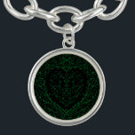 Verde redondo y negro 2 de la pulsera gótica del<br><div class="desc">Nuestros sobres góticos hermosos del boda del corazón verde y negro son oscuros,  con todo preciosos con nuestro diseño artístico de la voluta. ¡Se diseñan en una colección de varios artículos así que su boda entero se puede coordinar con el mismo estilo!</div>