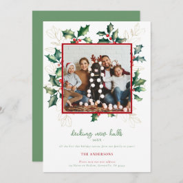 Verde Rojo Oro Navidad Acebo Nueva Dirección Foto