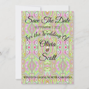 Verde rosa y limón Guardar la invitación de fecha