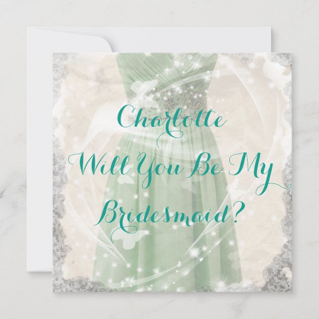 Verde Rústico Serás Mi Invitación De La Novia (Anverso)