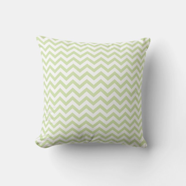 Verde salvia Chevron 16"" almohada x16 (Anverso)