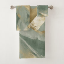 Verde Salvia Dorado Beige Color Abstracto