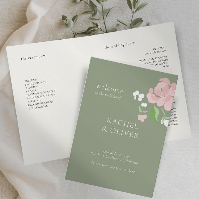 Verde Salvia | Programa Doble de Boda Floral Chic (Subido por el creador)