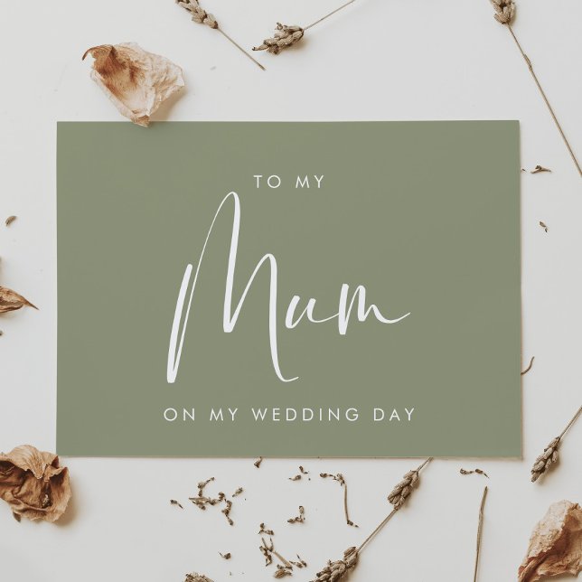 Verde salvia Tarjeta para mi mamá el día de mi bod (Subido por el creador)