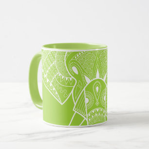 Verde serio del elefante - taza combinada de 10