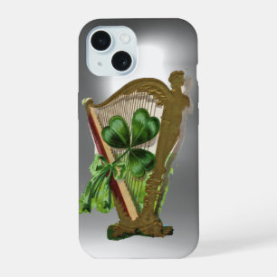 VERDE SHAMROCK IRISH HARP Gris White