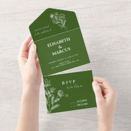 Verde simple Todo en una tarjeta rsvp de invitació