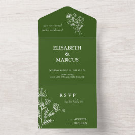 Verde simple Todo en una tarjeta rsvp de invitació