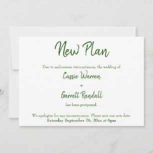 Verde sobre la nueva Invitación de fecha Boda blan