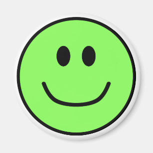Verde sonriente 0002 del imán de la cara