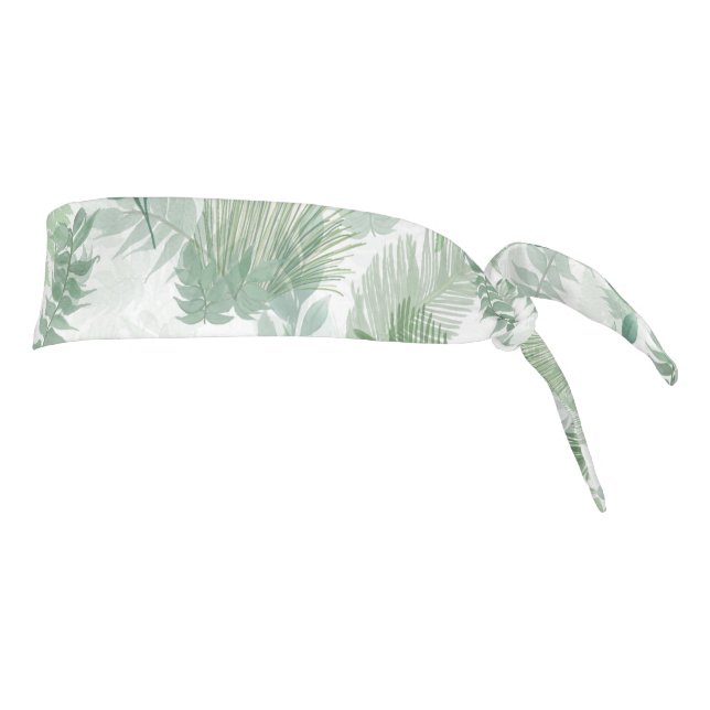 Verde tropical moderno Foliage verde blanco (Girar 90)