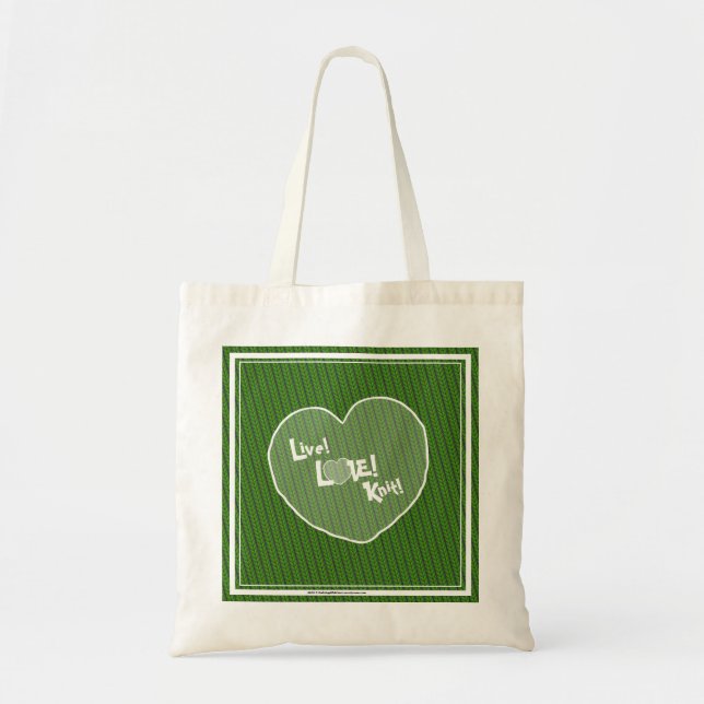 ¡VERDE vivo! ¡Amor! ¡Punto! La bolsa de asas de (Frente)