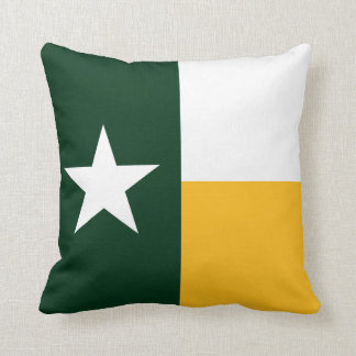 Verde y Cojín decorativo de la bandera de Tejas