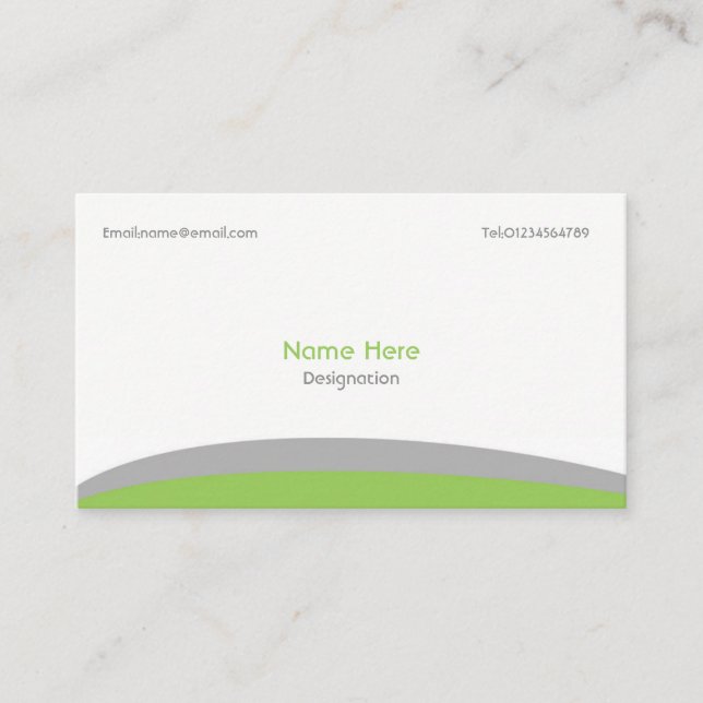 Verde y gris simples de la tarjeta de visita (Anverso)