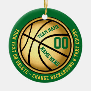 Verde y ornamento personalizado oro del baloncesto