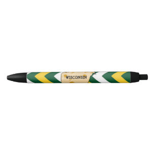 Verde y oro de la pluma de Wisconsin Cheesehead