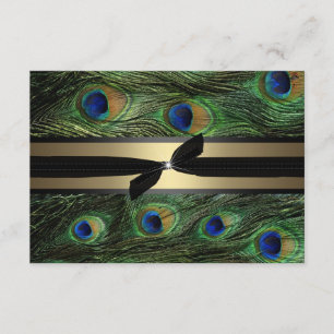 Verde y oro del pavo real que casan RSVP