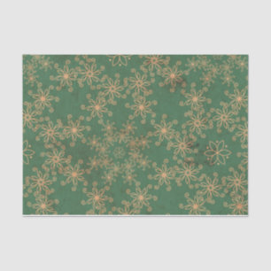 Verde y papel seda del modelo del navidad del oro