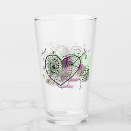 Verde y Púrpura con corazones caprichosos