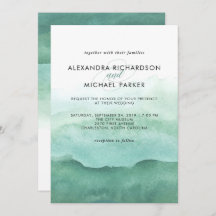 Verdes acuarelas | Invitación a la boda