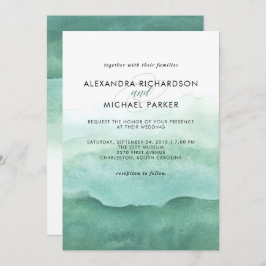 Verdes acuarelas | Invitación a la boda
