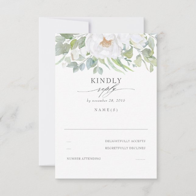 Verdor Boda floral blanca RSVP (Anverso)