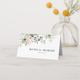 Verdor Boda rosa rosa rosa  tarjetas de lugar pleg