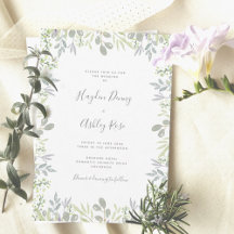 Verdor botánico de ensueño Invitación a la boda