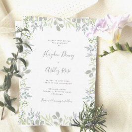 Verdor botánico de ensueño Invitación a la boda