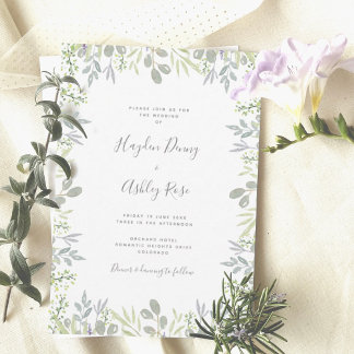 Verdor botánico de ensueño Invitación a la boda