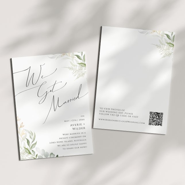 Verdor caprichoso Y Invitación De Oro Elopement (Subido por el creador)