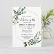 Verdor Celebración funeral de la vida Invitación