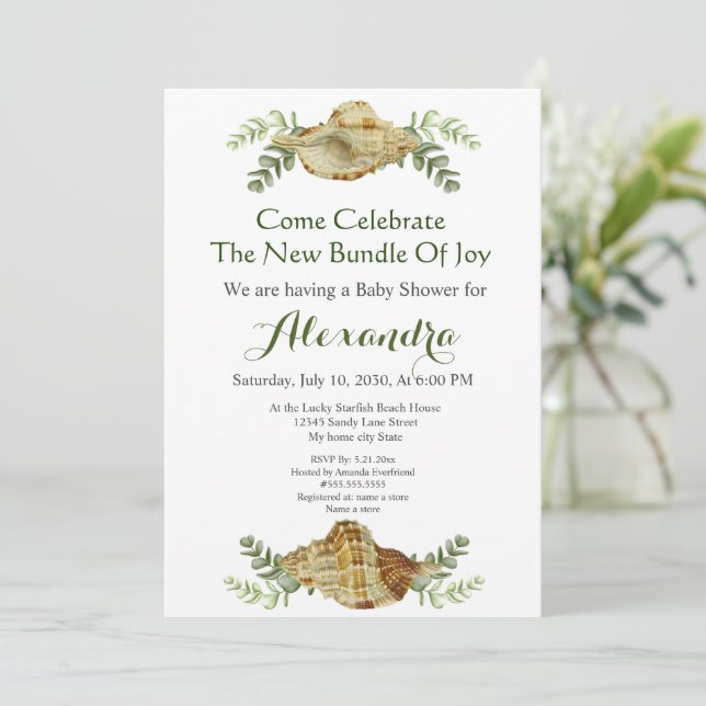 Verdor conchas de conchas de conchas marinas Baby  (Anverso de pie)