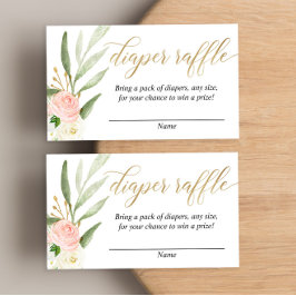 Verdor de oro rosa para bebé ducha tarjetas de rif