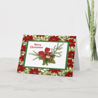 Verdor del navidad en fondo del Poinsettia